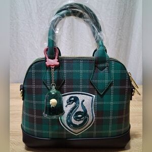 Loungefly Slytherin (Harry Potter) Green and Black Plaid Satchel